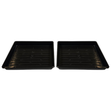 Load image into Gallery viewer, Bootstrap Farmer 10x10 heavy duty shallow microgreen tray 2-set, black no-hole trays shown
