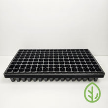 Charger l'image dans la galerie, Bootstrap Farmer 128-cell black plug trays stacked in a 5-pack for seed starting and seedling propagation