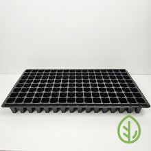 Charger l'image dans la galerie, Single Bootstrap Farmer 128-cell black plug tray for seed starting and seedlings, angled view on white background