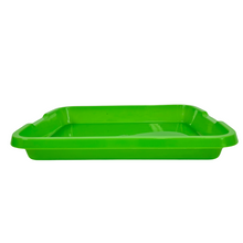 Load image into Gallery viewer, Green no-hole water tray from the large sprouting tray set on a white background