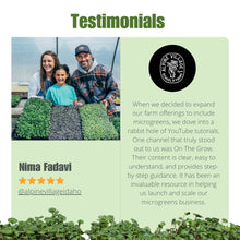 Cargar imagen en el visor de la galería, Five star review of On The Grow Microgreen Masterclass from Nima Fadavi of Alpine Village School and Farms Idaho