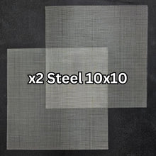 Load image into Gallery viewer, Two 10x10 stainless steel reusable grow mediums shown on black background
