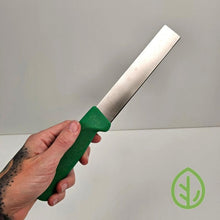 Load image into Gallery viewer, Green Handled Harvesting Knife In Hand 2
