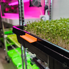Load image into Gallery viewer, Sunrise Orange - Microgreen Tray Clip Labeler installed on Microgreen Tray
