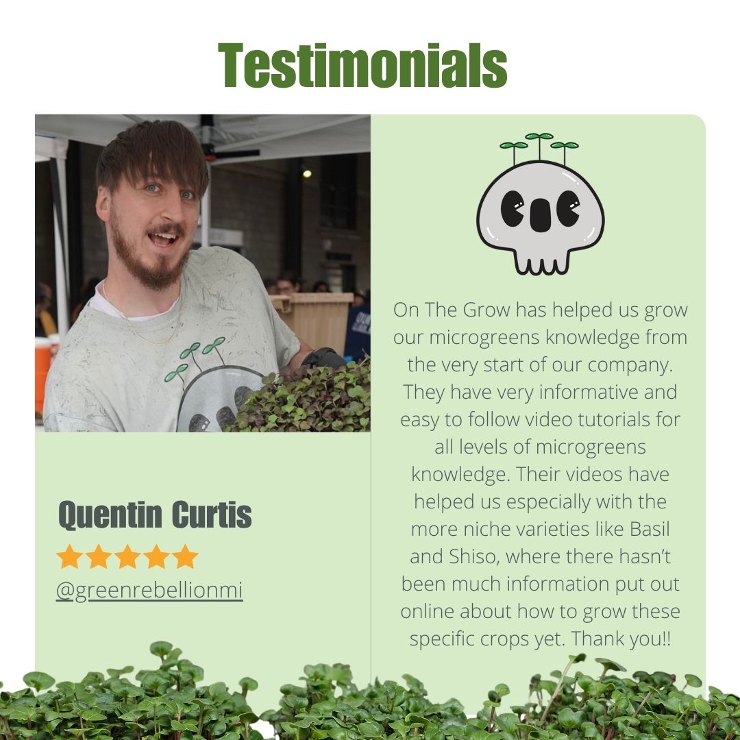 Testimonial 2: Quentin Curtis - Green Rebellion Microgreens - Microgreen Masterclass online course by On The Grow