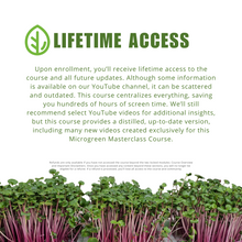 Cargar imagen en el visor de la galería, Microgreen Masterclass lifetime access graphic, On The Grow online course with all future updates included upon enrollment
