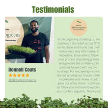 Cargar imagen en el visor de la galería, Five star review of On The Grow Microgreen Masterclass from Donnell Coats of 503 Microgreens
