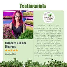 Cargar imagen en el visor de la galería, Five star review of On The Grow Microgreen Masterclass from Elizabeth Kessler Medrano of Root 1867 hydroponic microgreens farm
