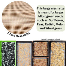 Load image into Gallery viewer, On The Grow 1.7mm large hole silicone grow medium with close-up of mesh holes, suited for sunflower, peas, radish, melon, and wheatgrass seeds
