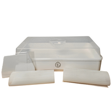 Cargar imagen en el visor de la galería, On The Grow 7x14 microgreen tray kit with reusable silicone grow medium, humidity dome, and scraper tool
