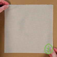 Load image into Gallery viewer, On The Grow 10x10 reusable silicone grow medium held flat showing full mesh surface and 1.2mm hole pattern
